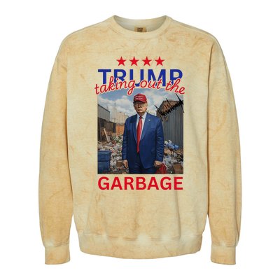 Trump Taking Out The Garbage 2024 Colorblast Crewneck Sweatshirt