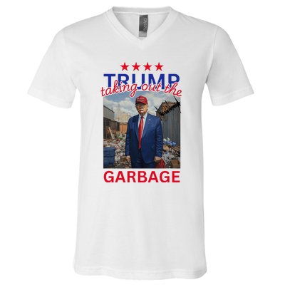 Trump Taking Out The Garbage 2024 V-Neck T-Shirt