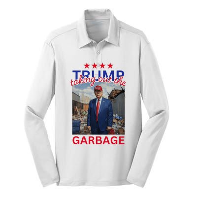 Trump Taking Out The Garbage 2024 Silk Touch Performance Long Sleeve Polo