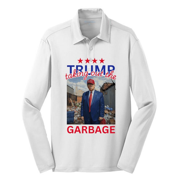 Trump Taking Out The Garbage 2024 Silk Touch Performance Long Sleeve Polo