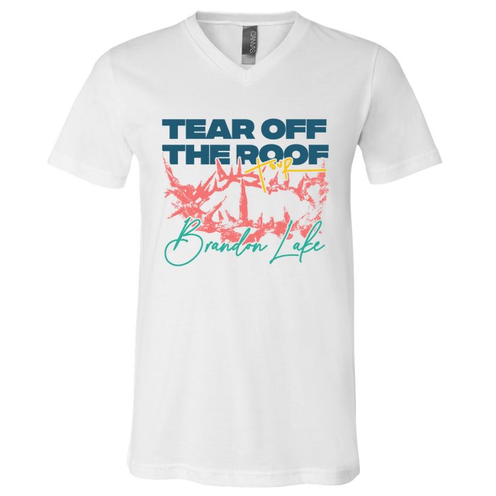 Totr Tear Off The Roof Merch T.O.U.R V2 B.R.A.N.D.O.N L.A.K.E V-Neck T-Shirt