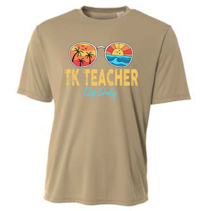 TK Teacher Off Duty Sunglasses Last Day Of School Summer Cooling Performance Crew T-Shirt