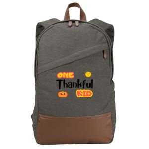 Thankful T One Thankfuls Thanksgiving Fall Design Give Thanks Baby Cotton Canvas Backpack