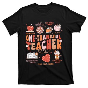 Teacher Thanksgiving One Thankful Teacher Fall T-Shirt