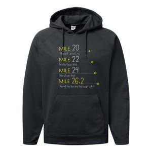 The Thoughts Of Marathoner Runner Gift Funny Marathon Performance Fleece Hoodie