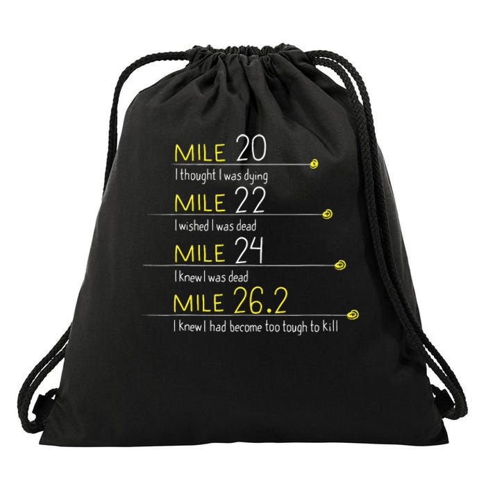 The Thoughts Of Marathoner Runner Gift Funny Marathon Drawstring Bag