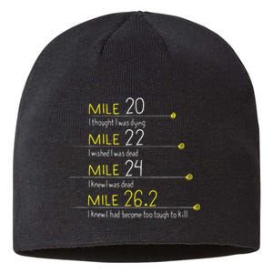 The Thoughts Of Marathoner Runner Gift Funny Marathon Sustainable Beanie