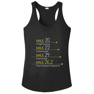 The Thoughts Of Marathoner Runner Gift Funny Marathon Ladies PosiCharge Competitor Racerback Tank