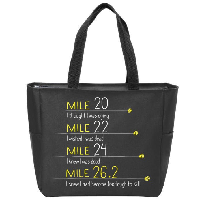 The Thoughts Of Marathoner Runner Gift Funny Marathon Zip Tote Bag