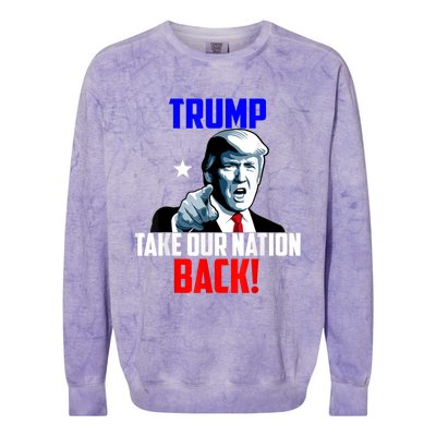 Trump Take Our Nation Back Trump Colorblast Crewneck Sweatshirt