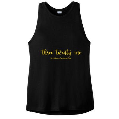 Three Twenty One World Down Syndrome Day Ladies PosiCharge Tri-Blend Wicking Tank