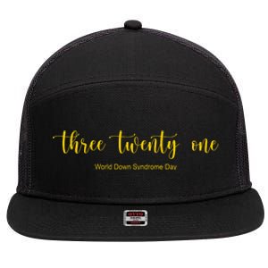 Three Twenty One World Down Syndrome Day 7 Panel Mesh Trucker Snapback Hat