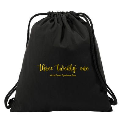 Three Twenty One World Down Syndrome Day Drawstring Bag