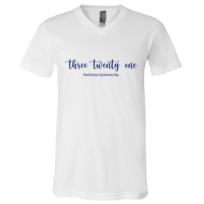 Three Twenty One World Down Syndrome Day V-Neck T-Shirt
