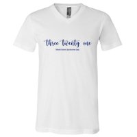 Three Twenty One World Down Syndrome Day V-Neck T-Shirt