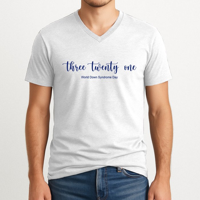 Three Twenty One World Down Syndrome Day V-Neck T-Shirt