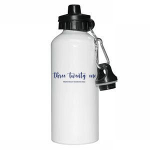 Three Twenty One World Down Syndrome Day Aluminum Water Bottle 