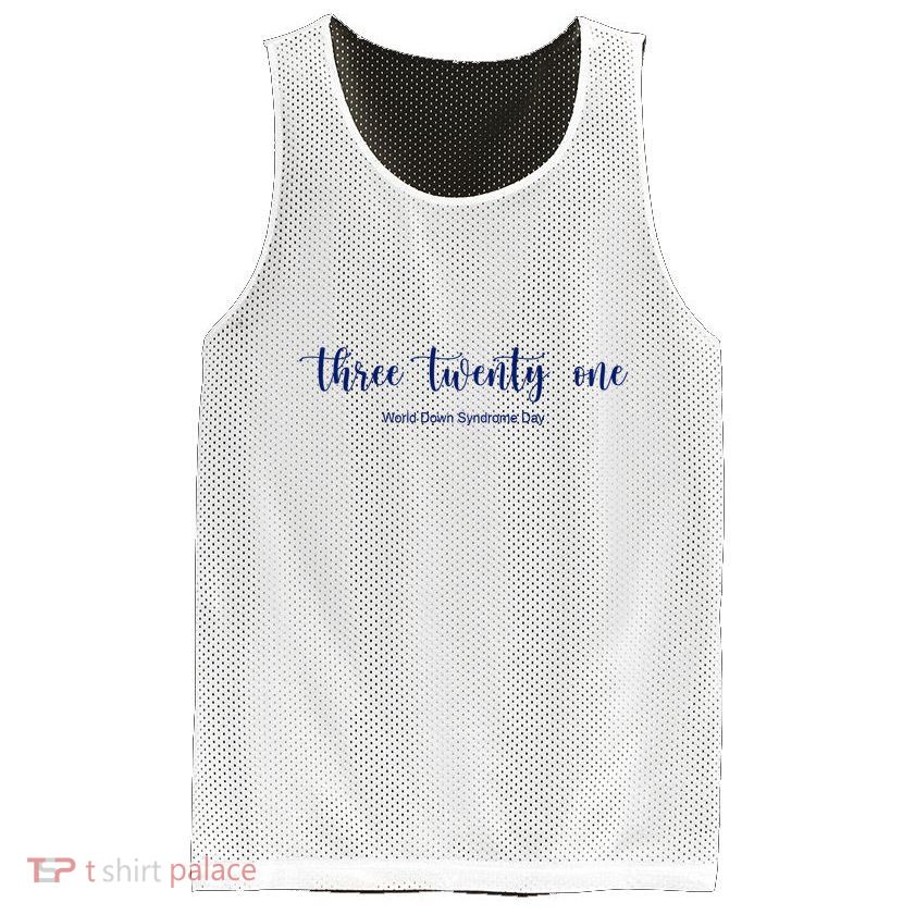 Three Twenty One World Down Syndrome Day Mesh Reversible Basketball Jersey Tank