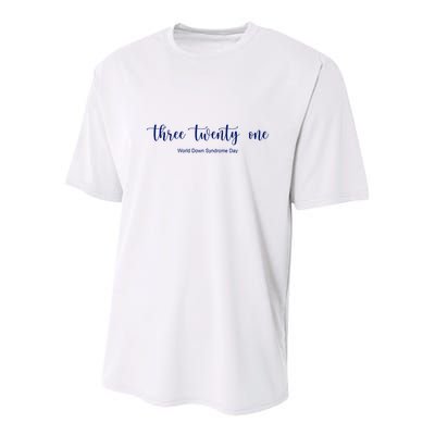 Three Twenty One World Down Syndrome Day Youth Performance Sprint T-Shirt