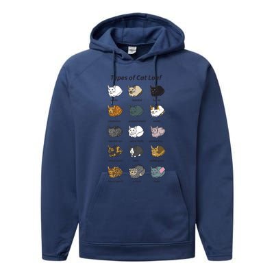 The Types Of Cat Loaf Performance Fleece Hoodie