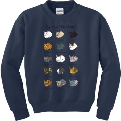 The Types Of Cat Loaf Kids Sweatshirt