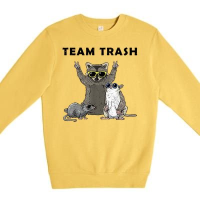 Team Trash Opossum Raccoon Rat Funny Animals Premium Crewneck Sweatshirt