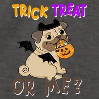 Trick Treat Or Me Pug Dog Halloween Vector Backpack