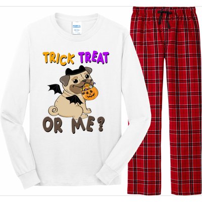 Trick Treat Or Me Pug Dog Halloween Long Sleeve Pajama Set