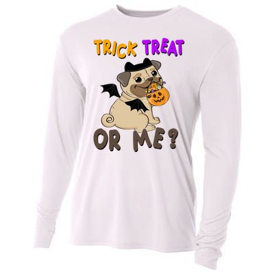 Trick Treat Or Me Pug Dog Halloween Cooling Performance Long Sleeve Crew