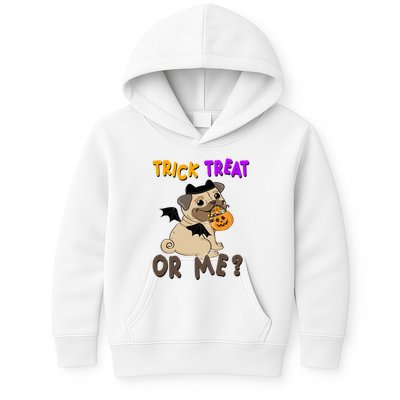 Trick Treat Or Me Pug Dog Halloween Kids Hoodie