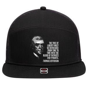 The Tree Of Liberty Thomas Jefferson Quote History 7 Panel Mesh Trucker Snapback Hat