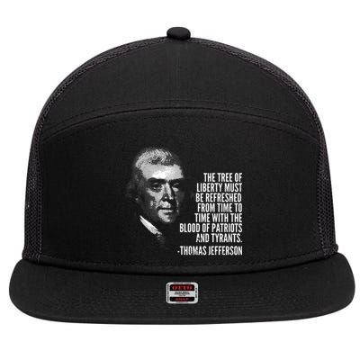 The Tree Of Liberty Thomas Jefferson Quote History 7 Panel Mesh Trucker Snapback Hat