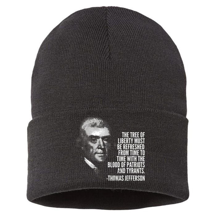 The Tree Of Liberty Thomas Jefferson Quote History Sustainable Knit Beanie