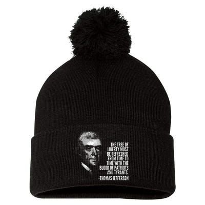 The Tree Of Liberty Thomas Jefferson Quote History Pom Pom 12in Knit Beanie