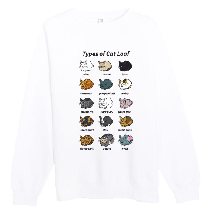 The Types Of Cat Loaf Premium Crewneck Sweatshirt