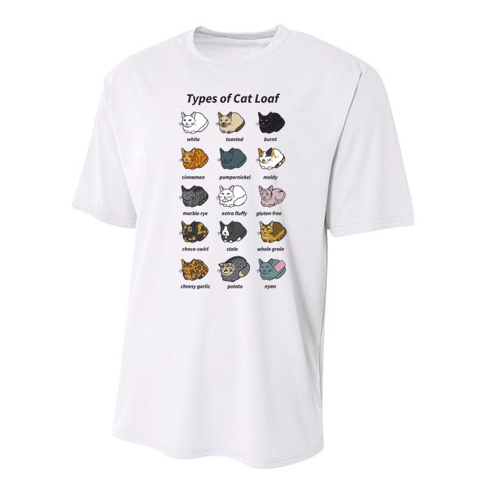 The Types Of Cat Loaf Performance Sprint T-Shirt