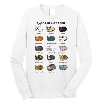The Types of Cat Loaf Funny Animal Pet Owner Long Sleeve Shirt