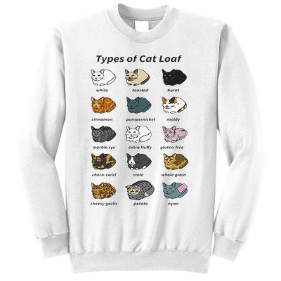 The Types of Cat Loaf Funny Animal Pet Owner Sweatshirt