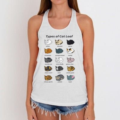 The Types of Cat Loaf Funny Animal Pet Owner Women's Knotted Racerback Tank