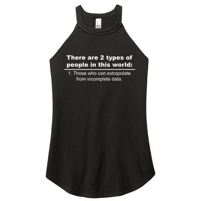 Two Types Of People Extrapolate Incomplete Data Women's Perfect Tri Rocker Tank