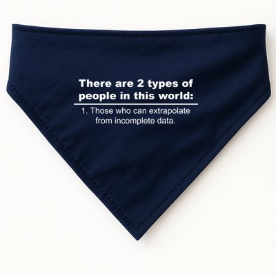 Two Types Of People Extrapolate Incomplete Data USA-Made Doggie Bandana