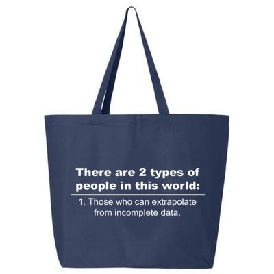 Two Types Of People Extrapolate Incomplete Data 25L Jumbo Tote
