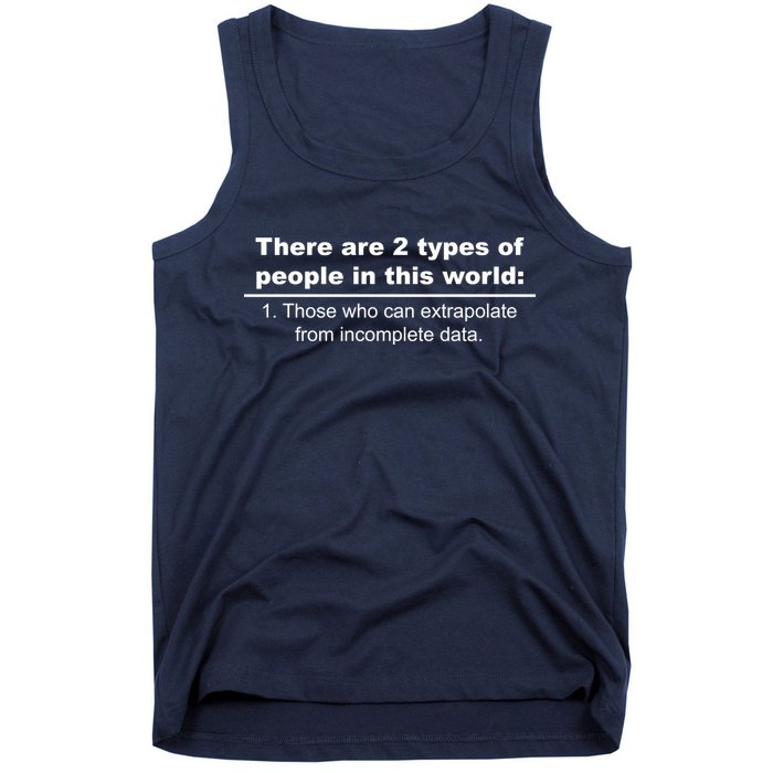 Two Types Of People Extrapolate Incomplete Data Tank Top