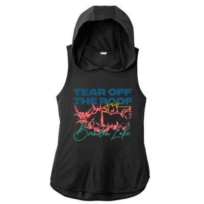 Totr Tear Off The Roof Merch B.R.A.N.D.O.N. L.A.K.E. Ladies PosiCharge Tri-Blend Wicking Draft Hoodie Tank