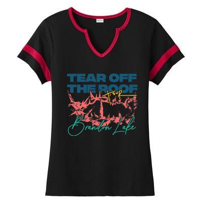 Totr Tear Off The Roof Merch B.R.A.N.D.O.N. L.A.K.E. Ladies Halftime Notch Neck Tee