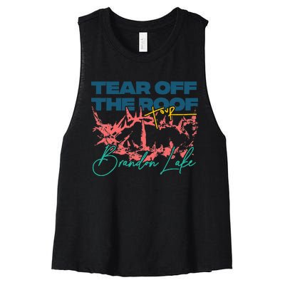 Totr Tear Off The Roof Merch B.R.A.N.D.O.N. L.A.K.E. Women's Racerback Cropped Tank