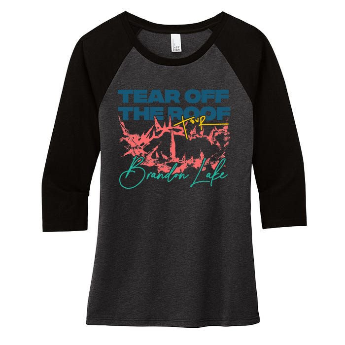 Totr Tear Off The Roof Merch B.R.A.N.D.O.N. L.A.K.E. Women's Tri-Blend 3/4-Sleeve Raglan Shirt