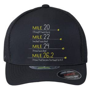 The Thoughts Of Marathoner Runner Gift Funny Marathon Flexfit Unipanel Trucker Cap