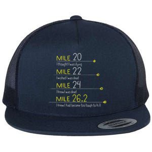 The Thoughts Of Marathoner Runner Gift Funny Marathon Flat Bill Trucker Hat