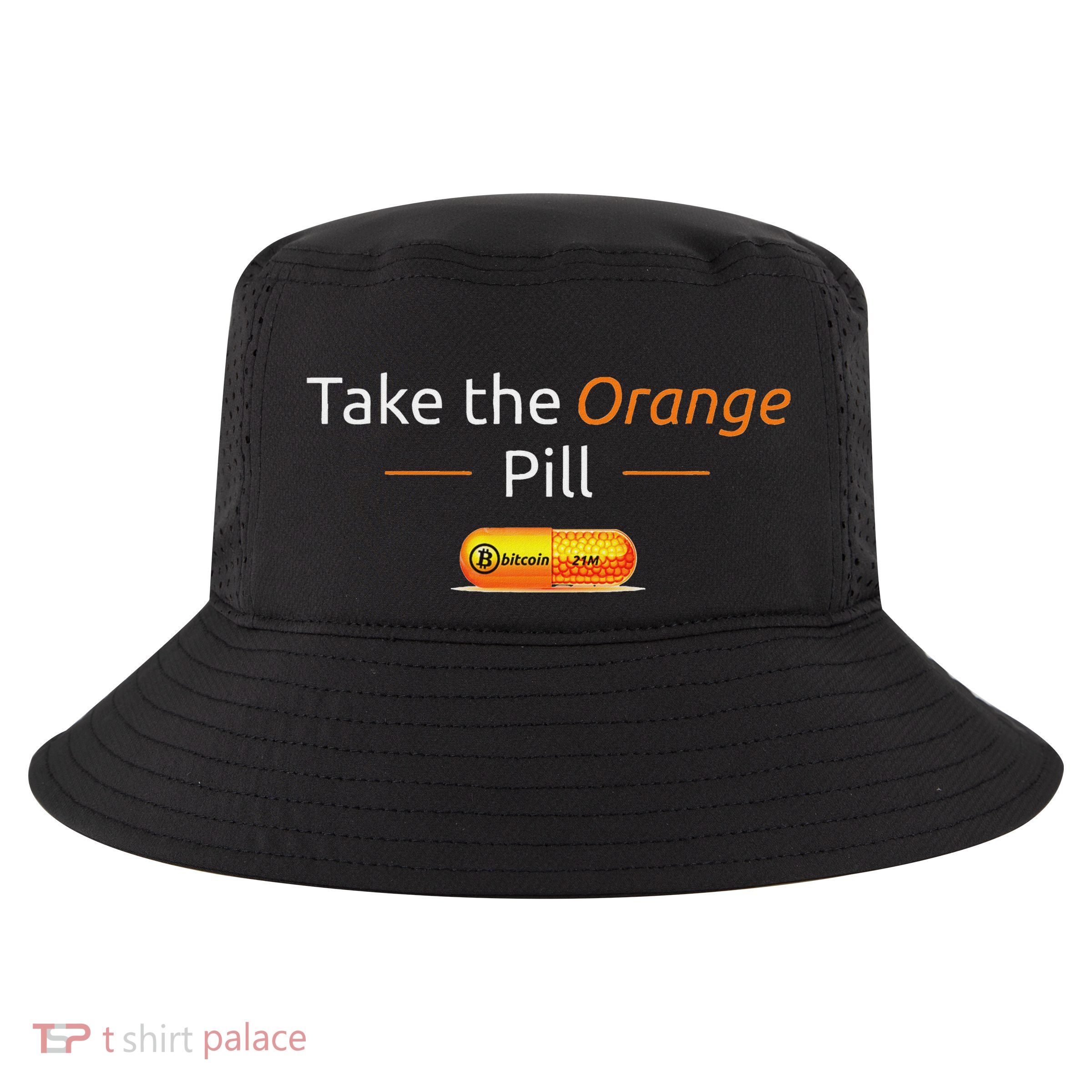 Take The Orange Pill Bitcoin Btc Crypto Currency Defi Cool Comfort Performance Bucket Hat